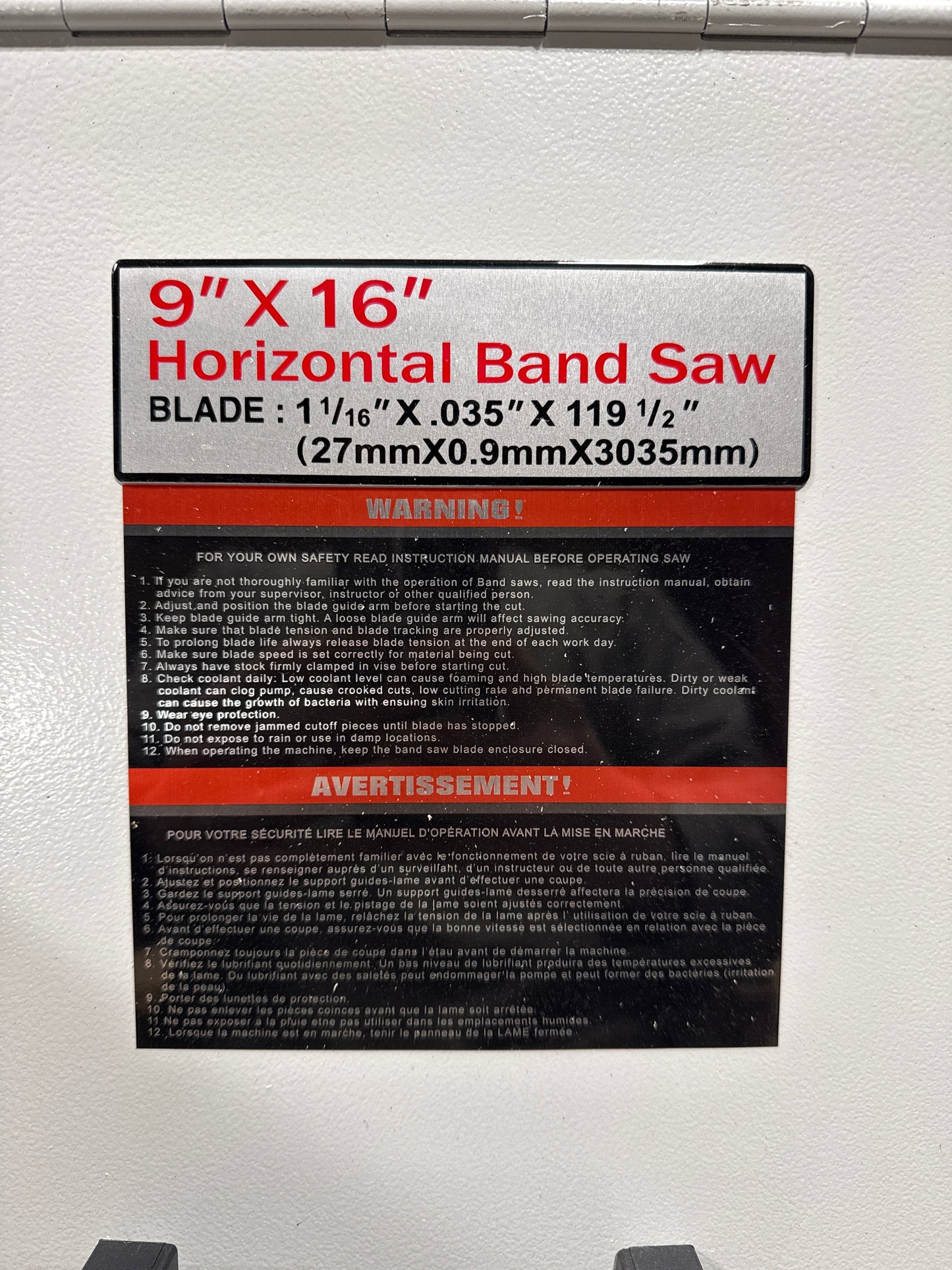 STANKO 9×16 Band Saw